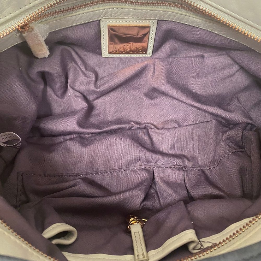 Kooba Camden Satchel Chalk Colorblock Leather Rose Gold Hardware Convertible - Picture 3 of 8